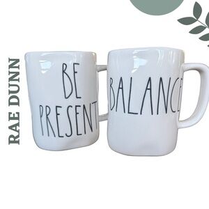 Rae Dunn BE PRESENT BALANCE Mug Set Pair